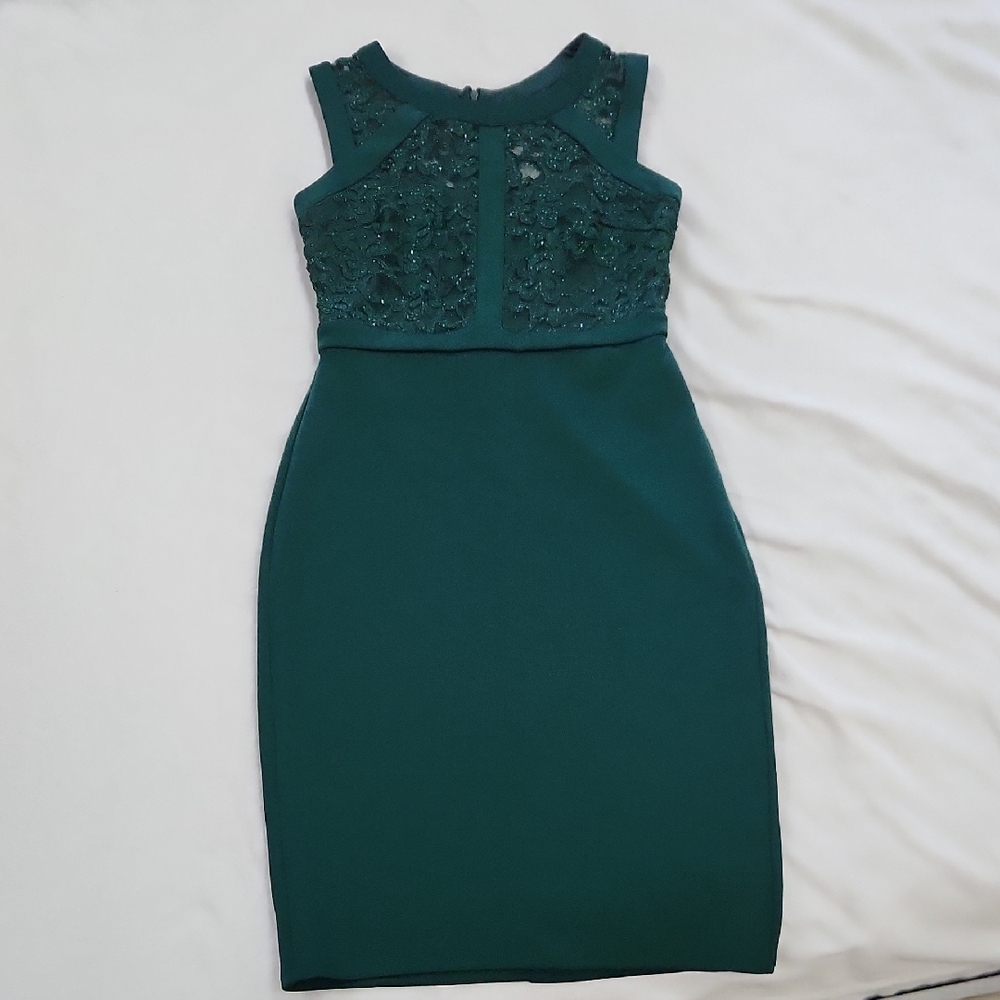 Enfocus Studio Teal Embellished Midi Dress - Picture 2 of 7